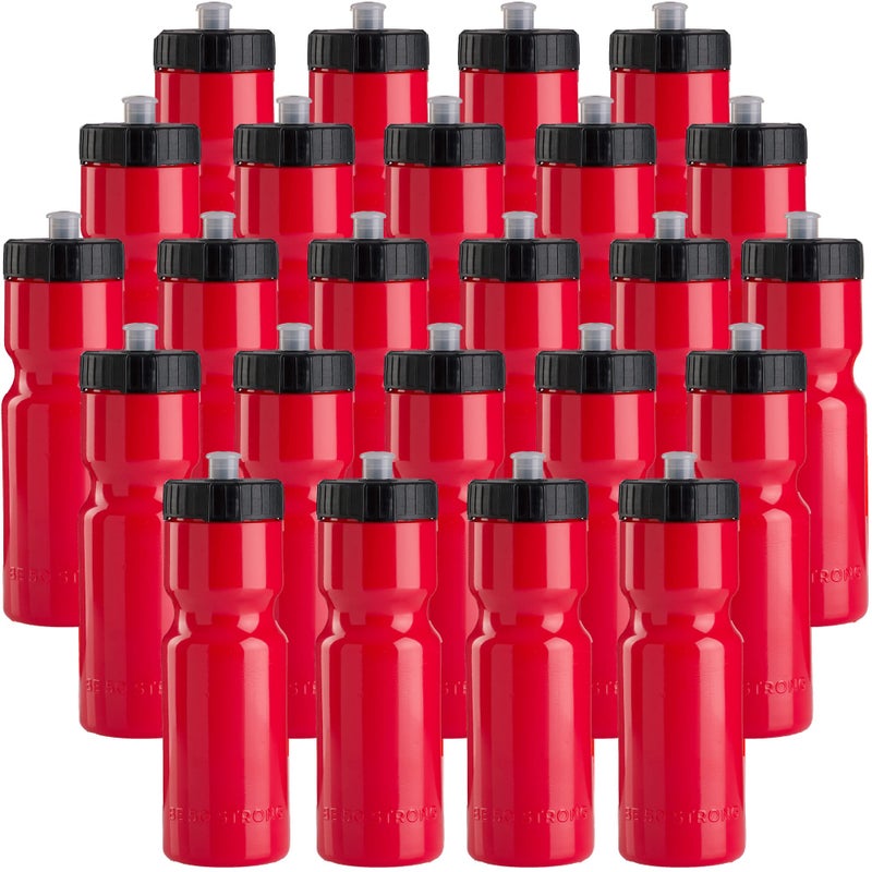 50 Strong Bulk Water Bottles 24-Pack â€“ 22 oz BPA-Free Sports Bottles with Easy-Open Pull Top Cap â€“ Made in USA â€“ Reusable & Top Rack Dishwasher Safe Brand - Image 1